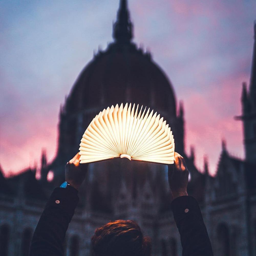 Foldable Wooden Book Lamp